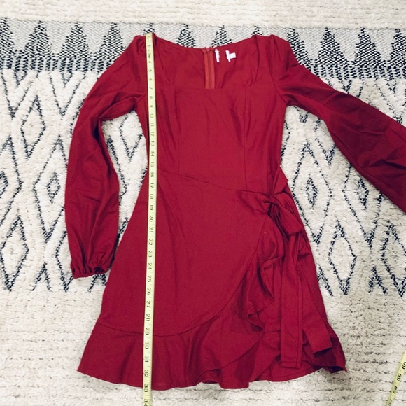 PRINCESS POLLY NEW Villa Dress in Burgundy - Picture 9 of 12